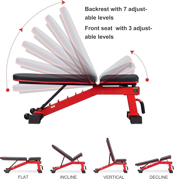 DERACY Adjustable Weight Bench for Full Body Workout