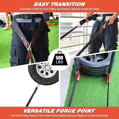 ATENTO Weight Lifting Belts for Pulling 2 Straps 4 Hooks