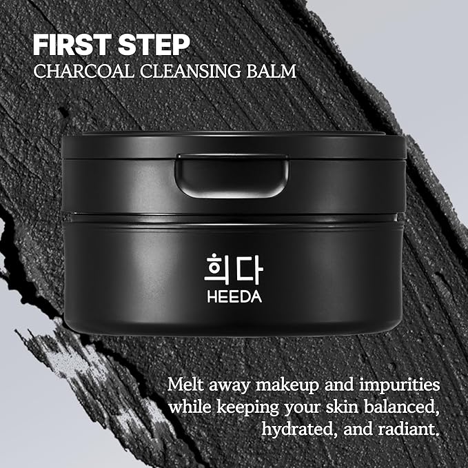Charcoal Double Cleansing Duo, Hydrating & Purifying, Pore and Blackhead Deep Cleanse, Glass Skin Facial Skincare