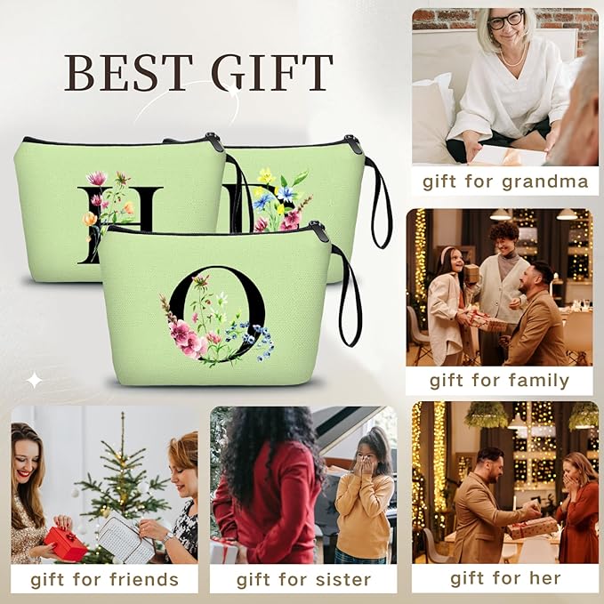 SEAMOON Happy Birthday Friendship Bridesmaid Team Gifts for Employees Women Mom Girl Daughter Teenage Personalized Make up Cosmetic Bag Travel with Mirror Mothers Day Christmas Graduation O