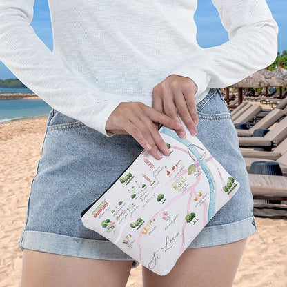 WZMPA St Louis City Map Cosmetic Bag St Louis Travel Souvenir Gift St Louis Long Distance Relationship Makeup Zipper Pouch Bag St Louis Merchandise (St Louis)