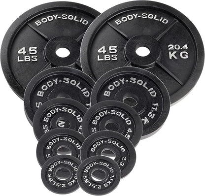 Body-Solid Cast Iron Olympic Weight Plate Set 2 Inch