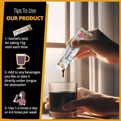 Natural Shilajit Honey Sticks 15 Gram Each 20 Sticks - Shilajit Resin with Pure Raw Honey, Fulvic Acid & Trace Minerals, Plant Based Nutrients for Energy, Vitality & Immune Support ||20 Sticks
