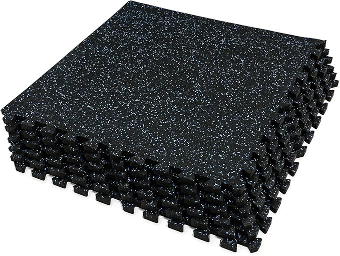 SUPERJARE 0.56 Inch Thick Exercise Equipment Mats 6 Tiles 24 in 24 in