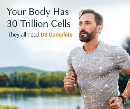 ALGAECAL D3 Complete - Vitamin D Complex - D3 K2 Vitamin 1000iu, ADEK Vitamins Bariatric, Best Vitamin D Supplement. 60 Easy-Swallow Softgels, 3 Month Supply