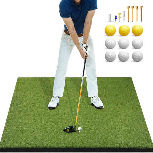Bltend Thickened Golf Mat: 5x4ft & 5x5ft Heavy-Duty Golf Hitting Mats Practice Outdoor/Indoor, Elite Dense Artificial Turf Matt Training Aid for Backyard/Garage/Driving Range/Simulators