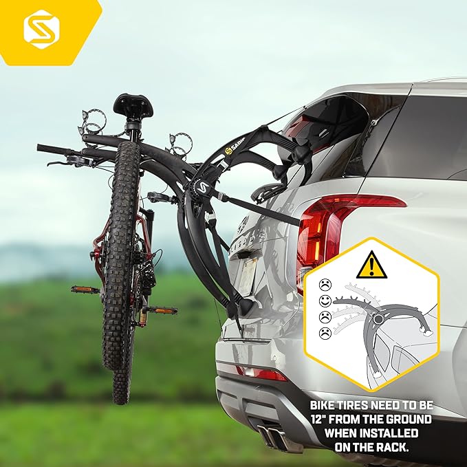 Saris Bones EX 3-Bike Trunk Rack Bicycle Carrier, Durable, Rust-Free, Anti-Sway Straps, Fits Most Vehicles, Made in USA, Arc-Based Design, 100% Recyclable Materials