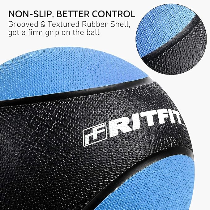 RitFit Weighted Medicine Ball - Non-Slip Rubber Shell