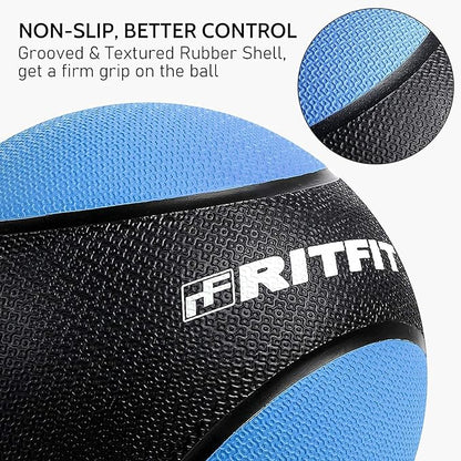 RitFit Weighted Medicine Ball - Non-Slip Rubber Shell