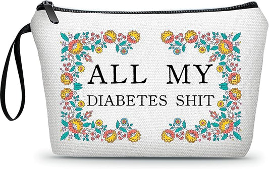 Diabetic Gifts,Diabetes Travel Case,Medicine Pouch,Small Cosmetic Bag,Diabetic Bags,Medicine Bags for Pills,Makeup Bag Travel,Diabetes Accessories,Pill Pouches,Christmas Gift