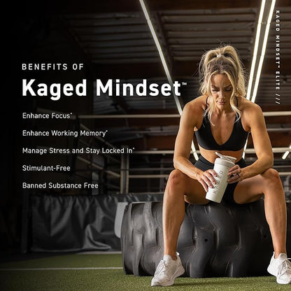 Kaged Nootropic Mindset Elite | Focus and Productivity Supplement | Stimulant Free | Supports Working Memory, Focus, and Mood* | Strawberry Lemonade - 30 Servings