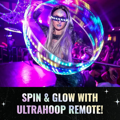 UltraHoop Remote LED Hoop - Wireless Control 60 300+ Modes 32” x 3/4" OD