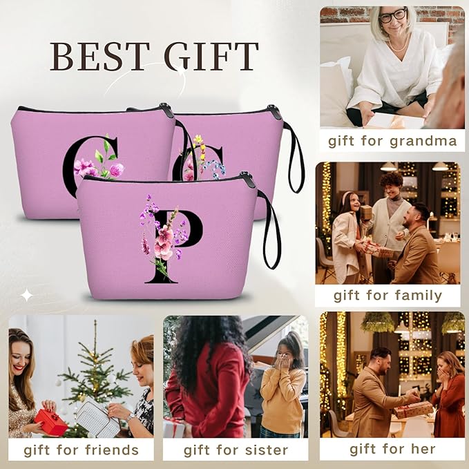 SEAMOON Birthday Inspirational Bridesmaid Proposal Team Small Gifts for Women Mom Aunt Teacher Sister Coworkers Makeup Cosmetic Bag Travel with Mirror Mothers Day Christmas Graduation P