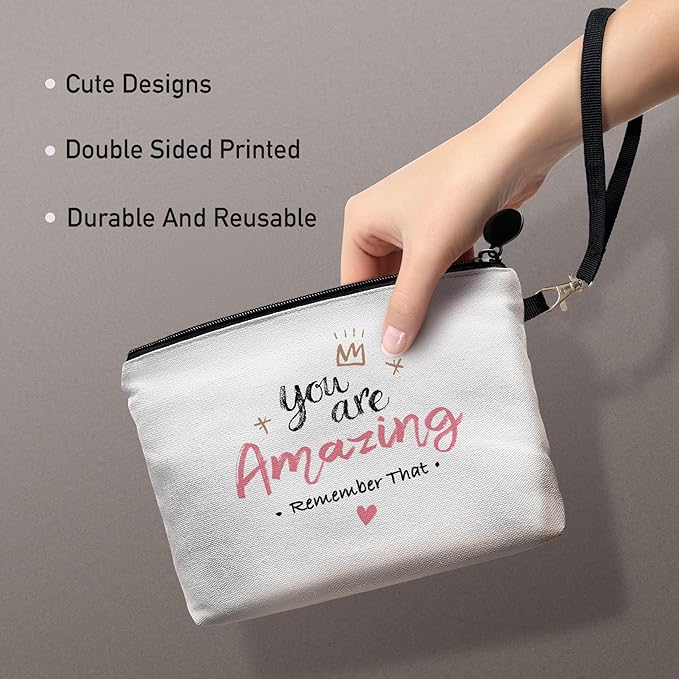 Hglian Inspirational Gifts for Women,You Are Amazing Travel Makeup Bag for Teacher,Nurse,BFF, Bestie,Sister,Christmas Graduation Gift for Women Friends