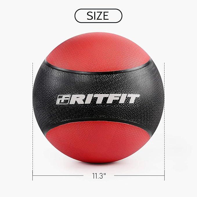RitFit Weighted Medicine Ball - Non-Slip Rubber Shell