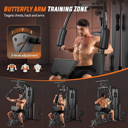 Home Gym with 154LBS Weight Stack