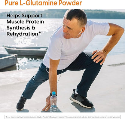 Doctor's Best Pure L-Glutamine Powder, Supports Muscle Mass, Strength & Post-Workout Recovery, Amino Acid, 300g