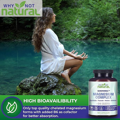 4-in-1 Magnesium Complex Supplement - Glycinate, Taurate, Malate, Orotate Blend Capsules - 300 mg per Serving, 120 Capsules