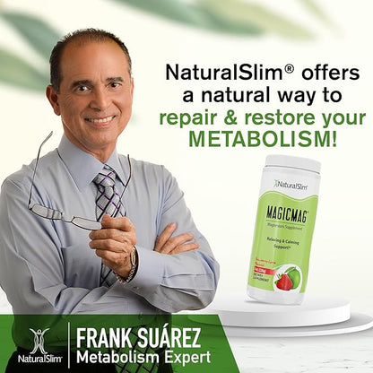NaturalSlim Magicmag Pure Magnesium Citrate Powder – Stress, Constipation, Muscle, and Heart Support | Natural Strawberry & Lime Flavored Magnesium Supplement - 8oz Drink Mix (2 Pack)