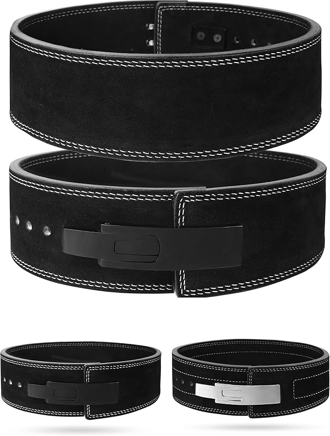 Weight Lifting Lever Belt Cowhide Gym Leather Belt 10mm Powerlifting