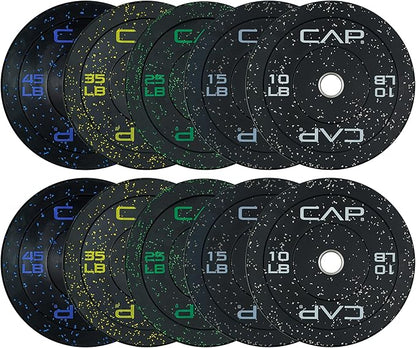 CAP Barbell 2-Inch Olympic Bumper Plate Weight Set 100-370 lbs