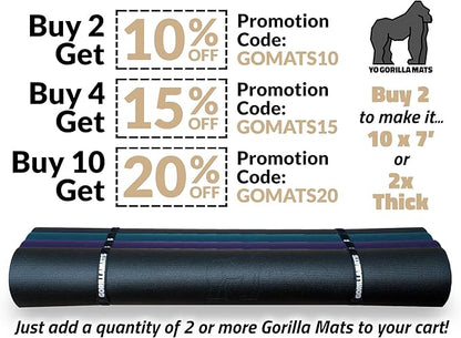Gorilla Mats Premium Large Yoga Mat – 7' 5' x 8mm Extra
