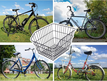 RAYMACE Rear Bike Basket with Waterproof Cover,Bicycle Cargo Rack Storage Basket Mount for Back Under Seat