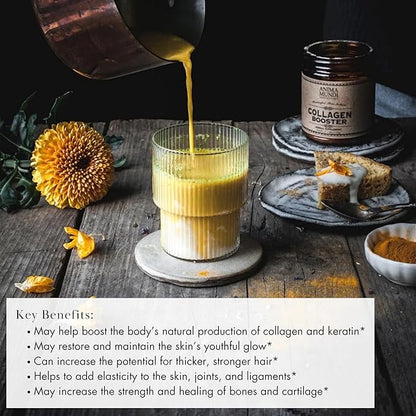 Anima Mundi Vegan Collagen Powder - Plant-Based & Organic Collagen Booster - Helps Support Collagen & Keratin Production for Healthy Skin, Hair, Joints & Bones (4oz/113g)