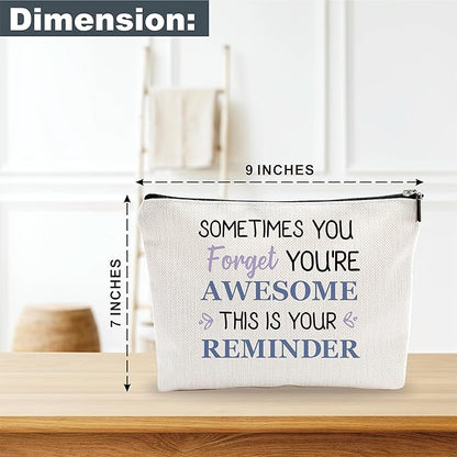 Inspirational Makeup Bag - You're Awesome - Positive Quotes Reminder Cosmetic Bag, Toiletry Bag Gift For Girls, Teen, Sister, Besties, Personal Care & Accessories - A03