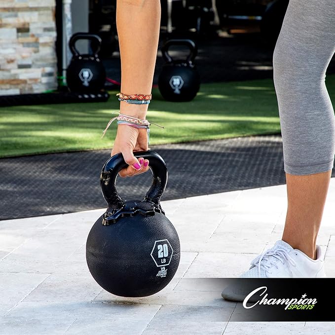 Champion Sports Rhino Kettlebell Rubber Weights