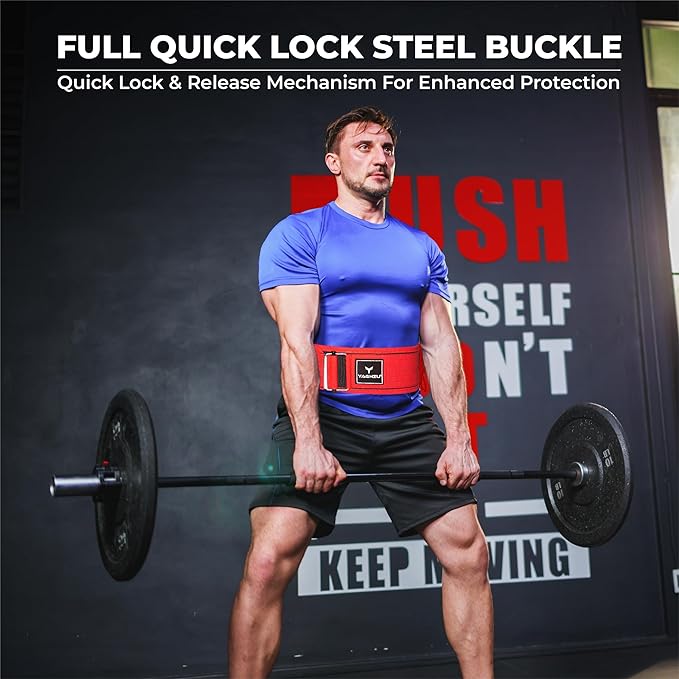 Quick Locking Weight Lifting Belt - Adjustable Lifting 4 inch