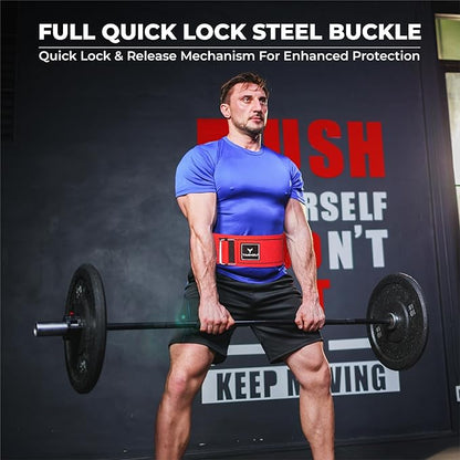 Quick Locking Weight Lifting Belt - Adjustable Lifting 4 inch