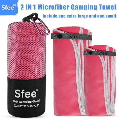 Sfee 2 Pack Microfiber Travel Towel