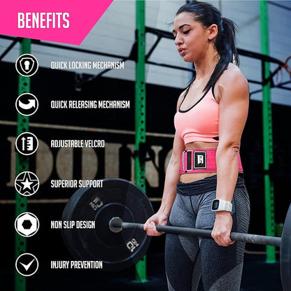 RIMSports Quick Locking Weight Lifting Belt Premium Lifting