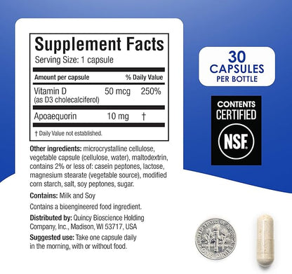 Prevagen Regular Strength 10mg, 30 Capsules |1 Pack| with Apoaequorin & Vitamin D with Attractive and Stackable Prevagen Storage Box