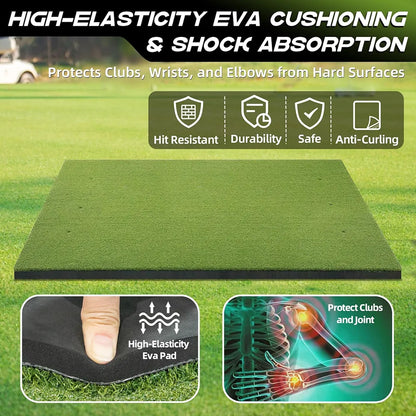 Bltend Thickened Golf Mat: 5x4ft & 5x5ft Heavy-Duty Golf Hitting Mats Practice Outdoor/Indoor, Elite Dense Artificial Turf Matt Training Aid for Backyard/Garage/Driving Range/Simulators