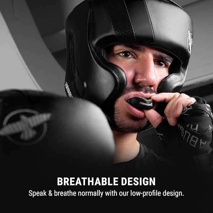 Hayabusa Combat Sports Mouth Guard Youth, Kids and Adult Sizes Comes with Case - Black/Gold, Adult