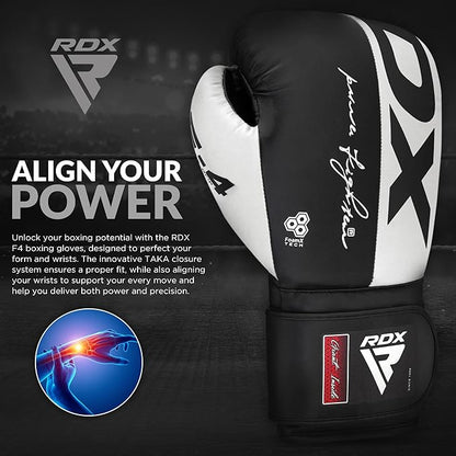 RDX Boxing Gloves, Maya Hide Leather Training Gloves for Muay Thai, Kickboxing, Sparring, Punch Bag, Punching Bag, Kickboxing Gloves, Martial Arts Training, Home Gym, Men, Women, 8 10 12 14 16 oz