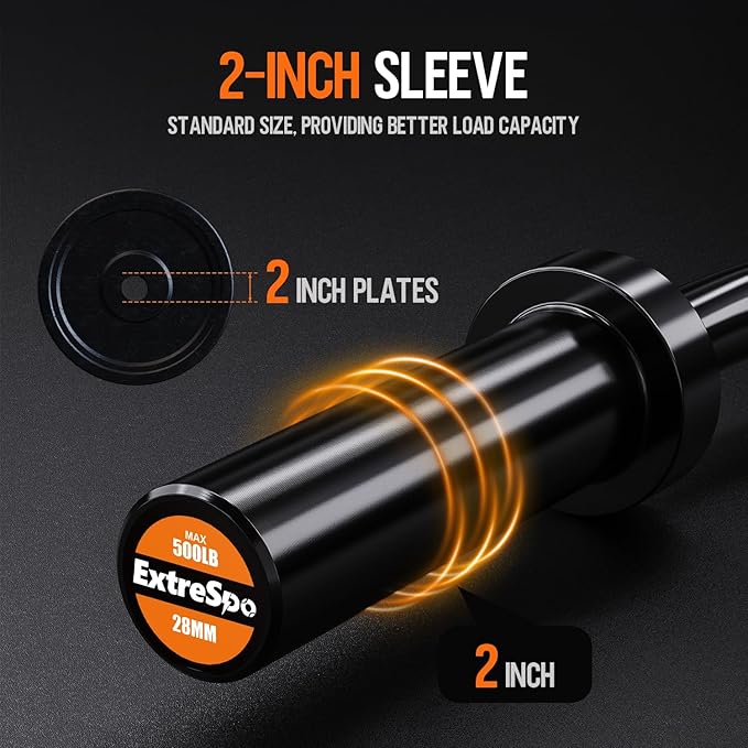 Olympic EZ Curl Barbell Bar 47" EZ 2 Inch 2 Spring