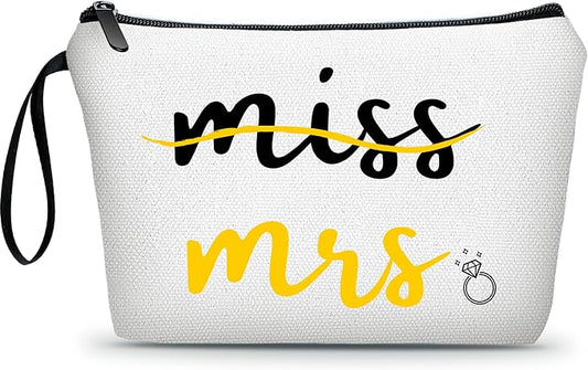 Wedding Gifts,Mrs Makeup Bag,Engagement Gifts for Daughter,Bachelorette Party,Bride Make Up Pouch,Bachelorette Gifts for Bride,Wedding Registry Gifts,Gifts for Newly Engaged Couples
