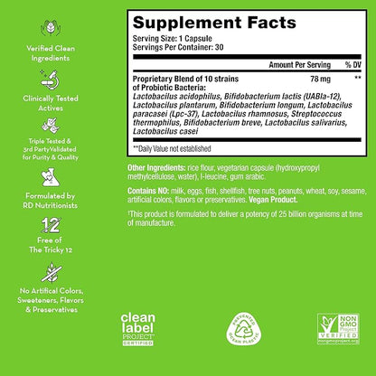 HUM Gut Instinct (30-Day Supply) - Daily Probiotics for Digestive Health for Women and Men - Lactobacillus + Bifidobacterium Strains for Bloating, Immune Support + Healthy Gut Diversity