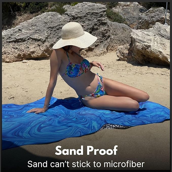 ECCOSOPHY Microfiber Beach Towel - Sand Free Towels 71x35 in