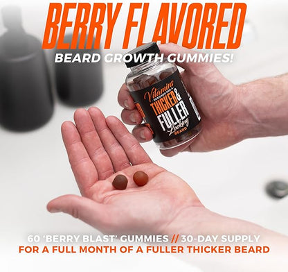 Wild Willies Beard Growth Vitamins Supplement Beard Growth Pills for Fuller & Thicker Beard, Formulated with Biositol Complex & 19 Hair Grooming Nutrients - 60 Capsules