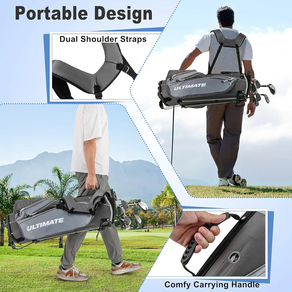 Tangkula 9/10 Pieces Men's Complete Golf Clubs Set Right Hand, Includes 460cc Alloy #1 Driver & #3 Fairway Wood & #4 Hybrid & #6/#7/#8/#9/#P Irons & Putter, Golf Club Set