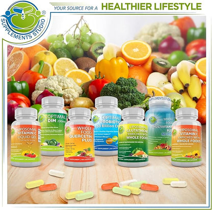 Vegan Whole Food Multivitamin with Iron, Daily Multivitamin for Women and Men, Made with Fruits & Vegetables, B-Complex, Probiotics, Enzymes, CoQ10, Omegas, Turmeric, Non-GMO, 180 Count