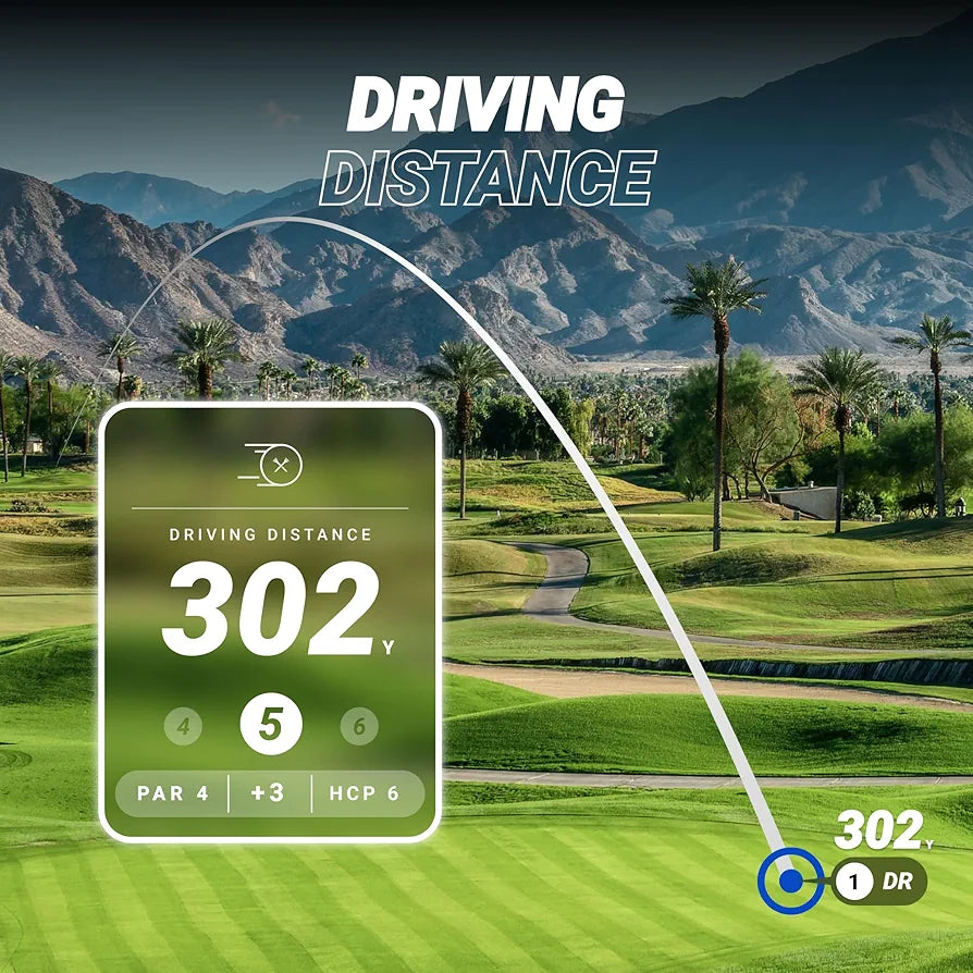 Blue Tees Golf Player+ GPS Speaker with Touch Screen Display, 10+ Hours Battery, 40,000+ Courses, Visual + Audible Distance, Hazard Distance - IPX7 Waterproof 