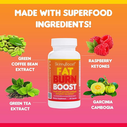 SkinnyBoost Fat Burn & 15 Day Quick Cleanse KIT-Vegan Capsules, Easy to Use: Detox, Supports Metabolism and Colon Cleanser, Made in The USA