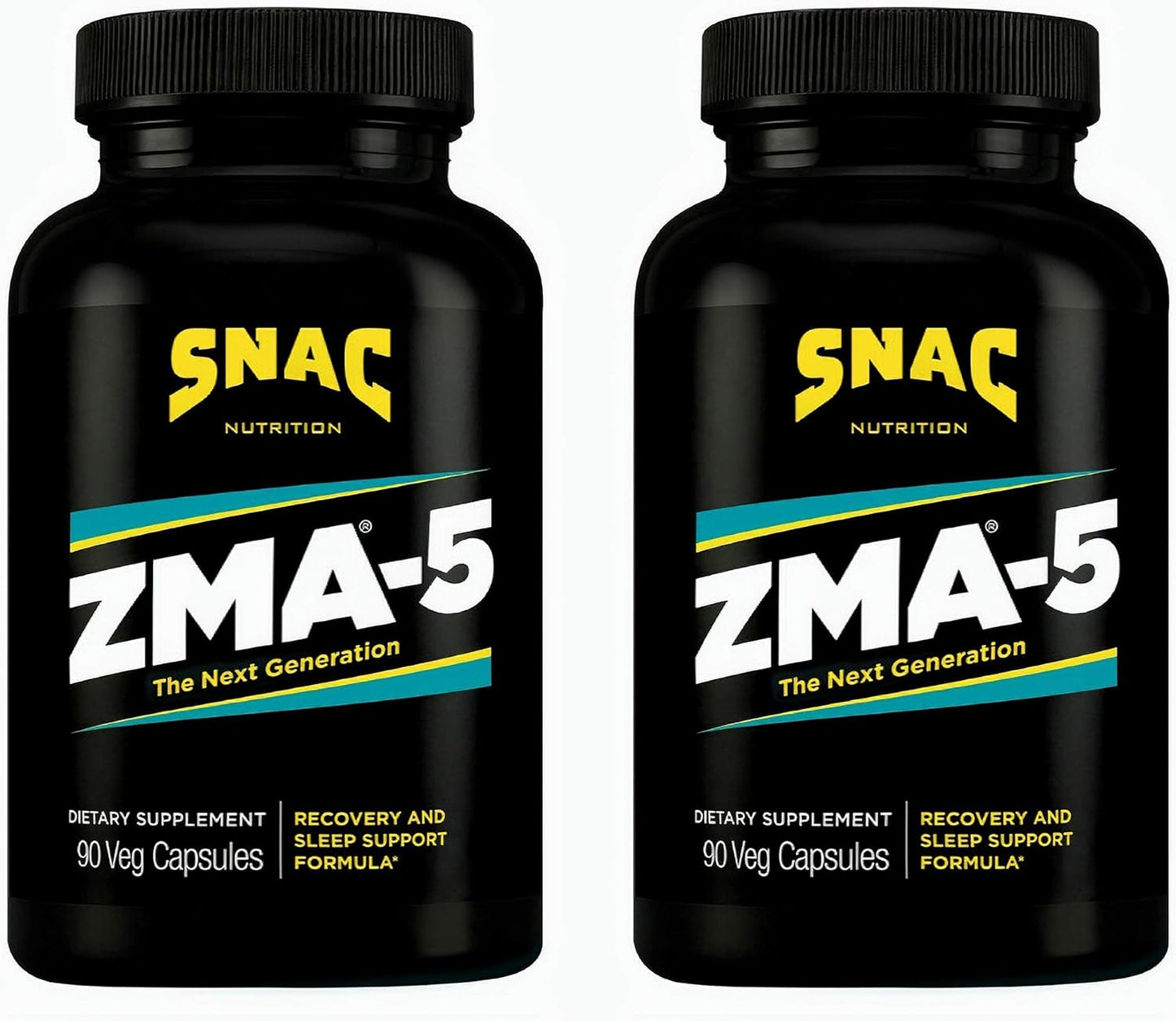 SNAC ZMA-5 Sleep Aid Supplement, Promote Muscle Recovery & Growth, Immune Support, & Restorative Sleep with Zinc, Magnesium & 5-HTP, Post Workout, Before Bed ZMA Supplements 180 Count (2 Pack)