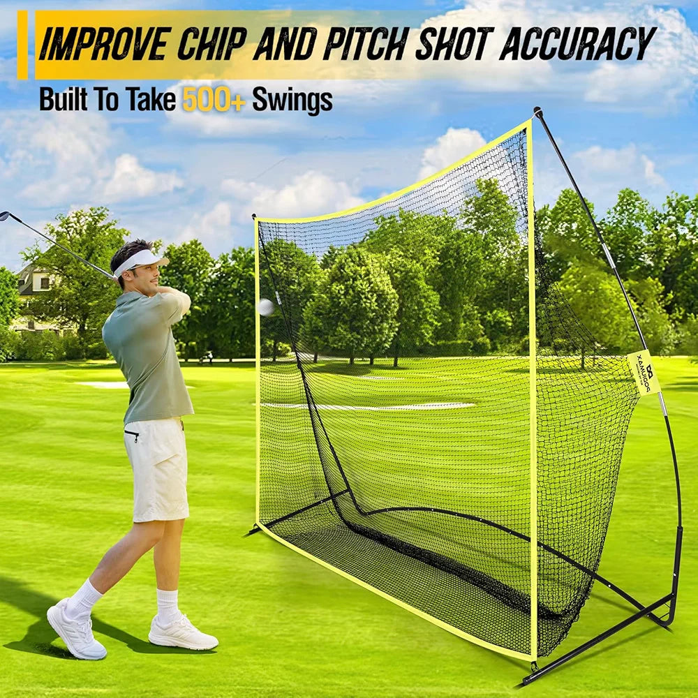 PodiuMax 10x7ft Golf Hitting Net | Driving Range for Backyard & Indoor | Also Suitable for Soccer, Baseball, Softball Practice with Carrying Bag