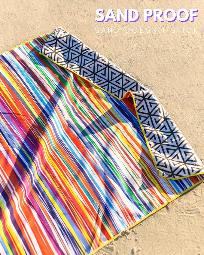 ECCOSOPHY Microfiber Beach Towel - Sand Free Towels 71x35 in